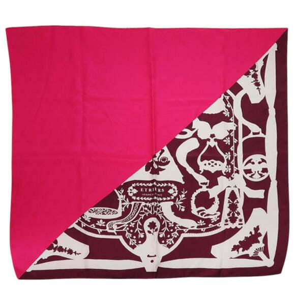 HERMES Pink Silk Scarf - Picture 2 of 5